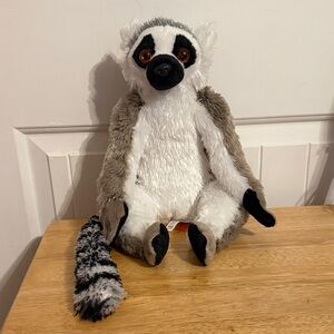 Plush Ring-Tailed Lemur Stuffed Animal - Gray & White Kids Toy